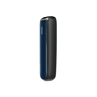 Vedere laterală capac frontal Ploom AURA în culoarea Navy Blue
