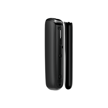 Vedere laterală capac frontal Ploom AURA Jet Black, separat de dispozitiv.
