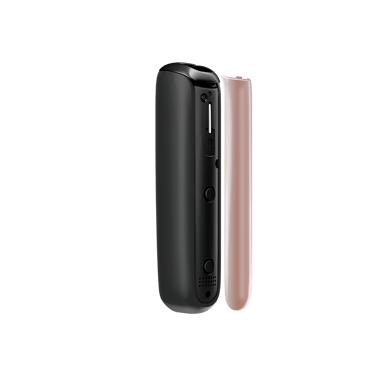 Vedere laterală capac frontal Ploom AURA Rose Gold, separat de dispozitiv.
