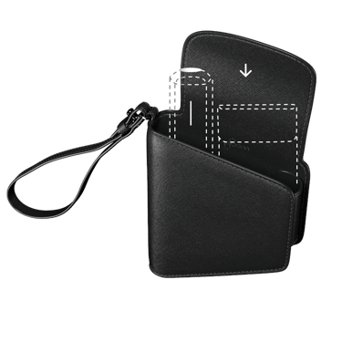 Husă din piele Black Saffiano pentru Ploom AURA