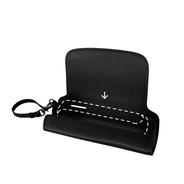 Etui din piele Black Saffiano pentru Ploom AURA