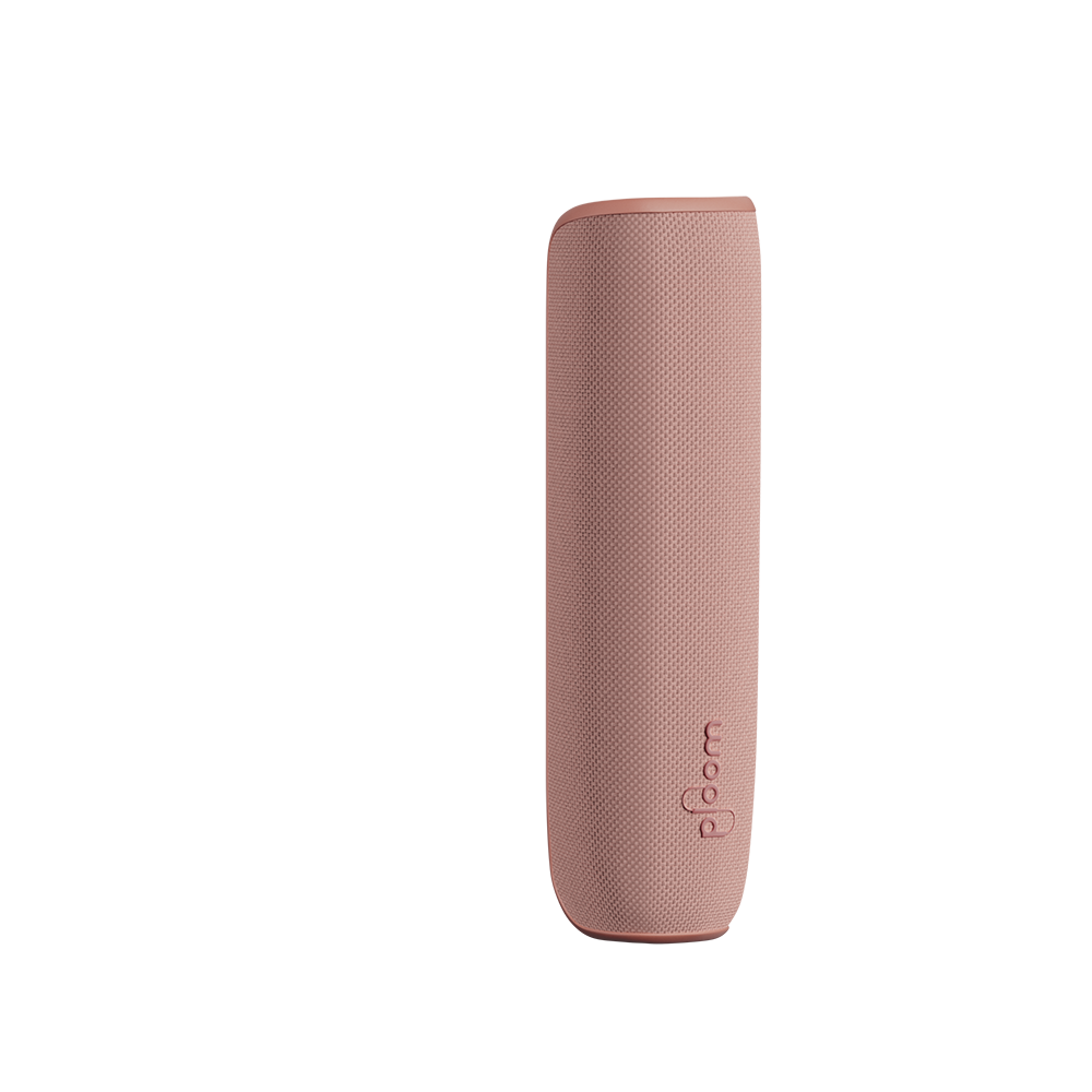 Vedere din partea dreapta pentru carcasa din material textil Rose Gold pentru Ploom Aura.
