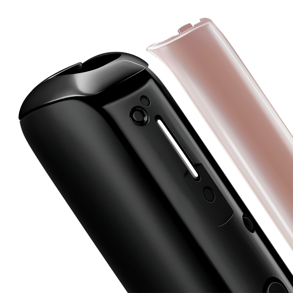 Prim-plan capac frontal Ploom AURA Rose Gold, detașat de dispozitiv.
