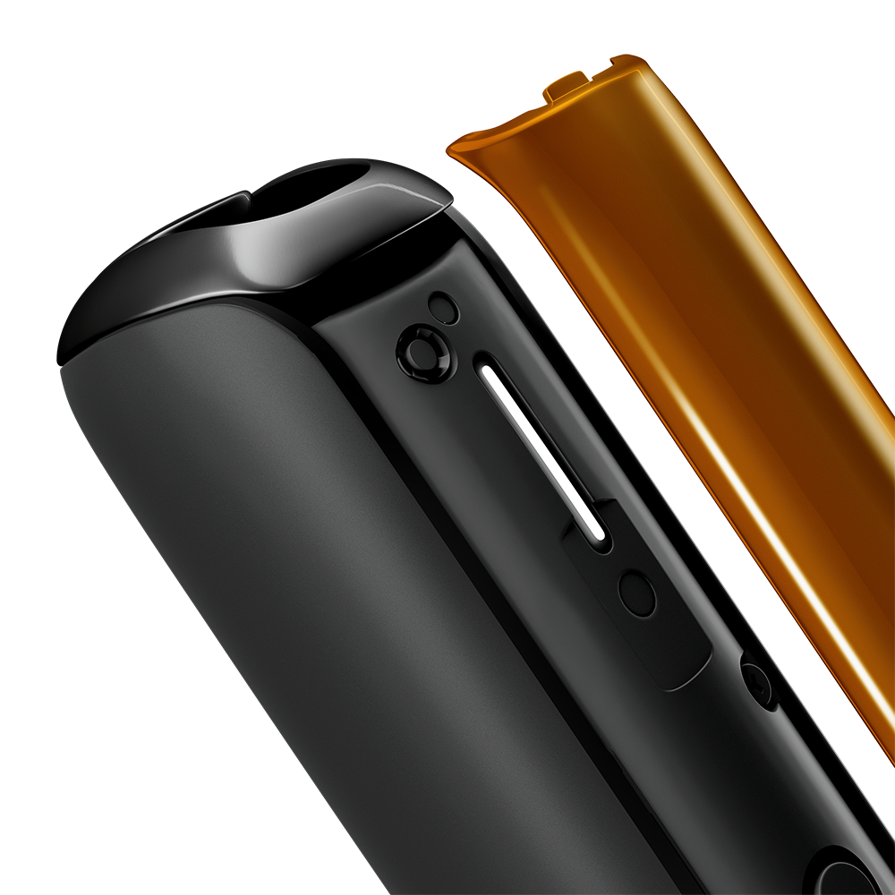 Prim-plan capac frontal din material textil Mango Sorbet Ploom AURA, detașat de dispozitiv.
