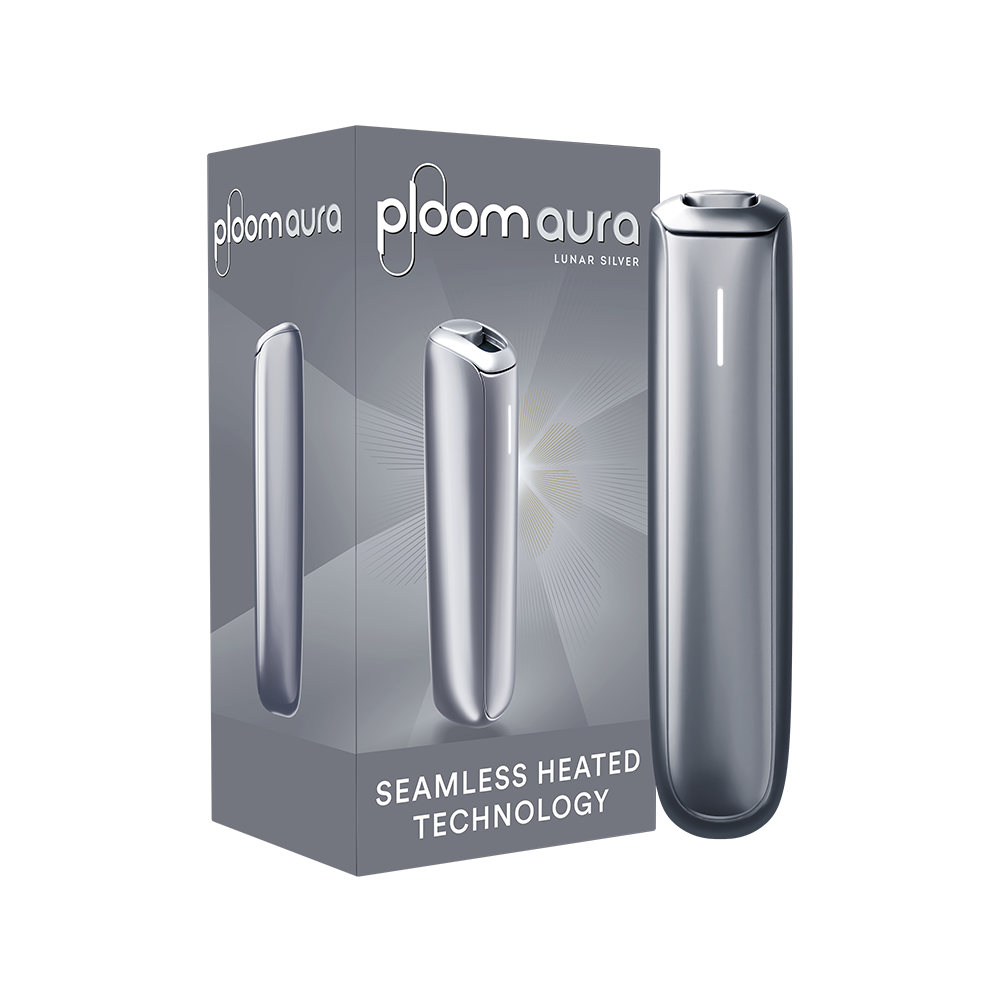Ploom AURA Lunar Silver pack with device