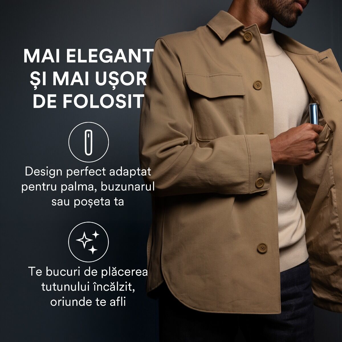 Dispozitivul Ploom AURA în culoarea Navy Blue este un dispozitiv de tutun încălzit mai elegant și mai convenabil.
